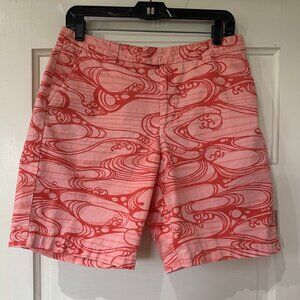Patagonia Women's Salmon Pink Swirl Bermuda Shorts Vintage Size 10